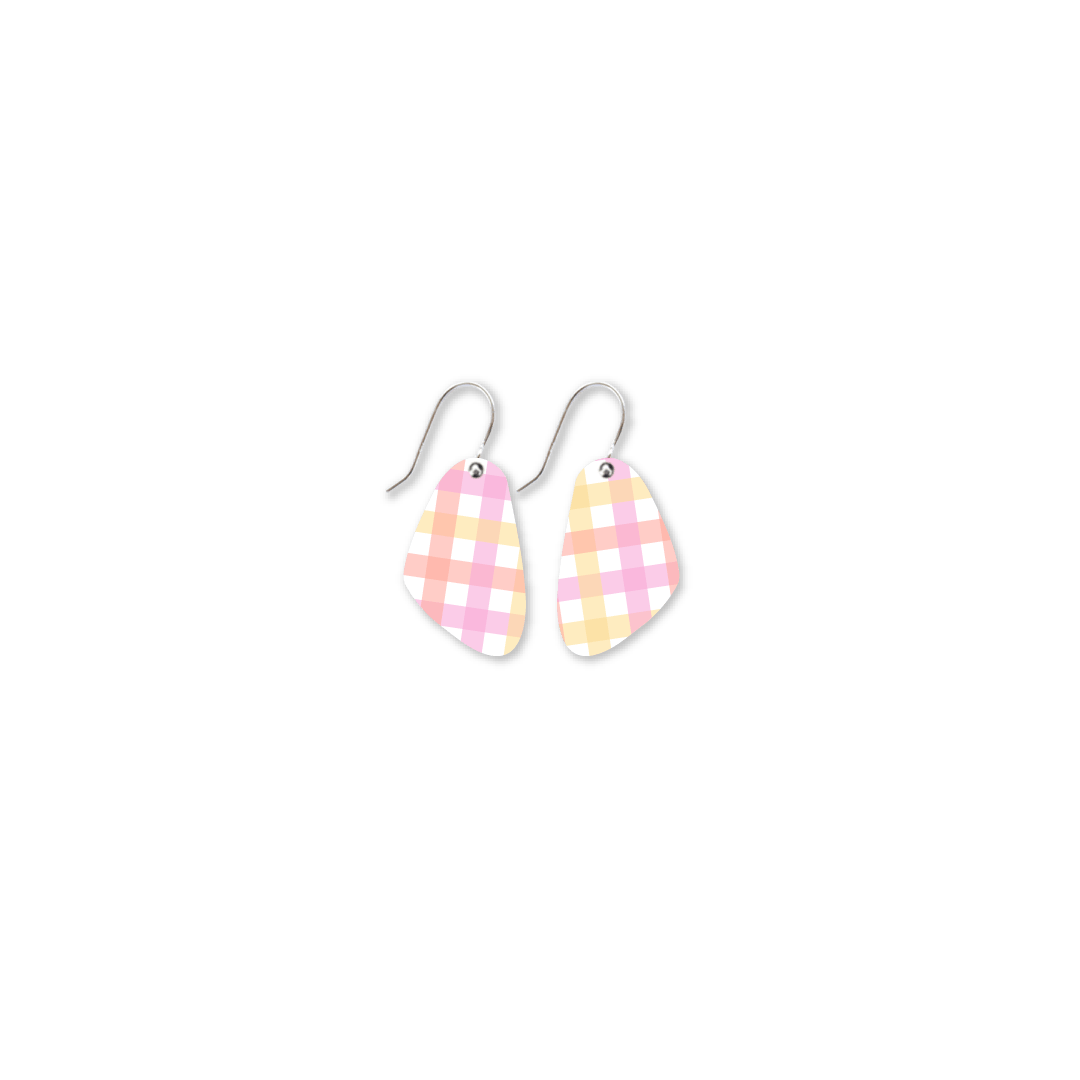 Fairy Floss Gingham Pippi Drop Earrings