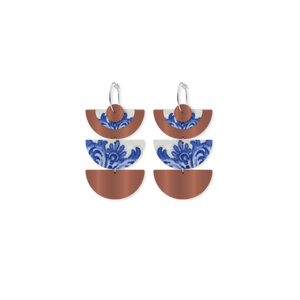 Museums of History NSW Ceramic Layered Trinity Moon Hoop Earrings