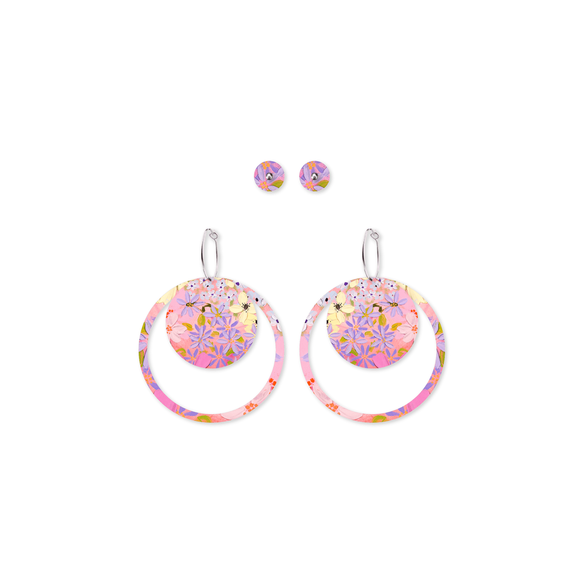 Kelsie Rose Floating Florals Duo Circles Pack Earrings