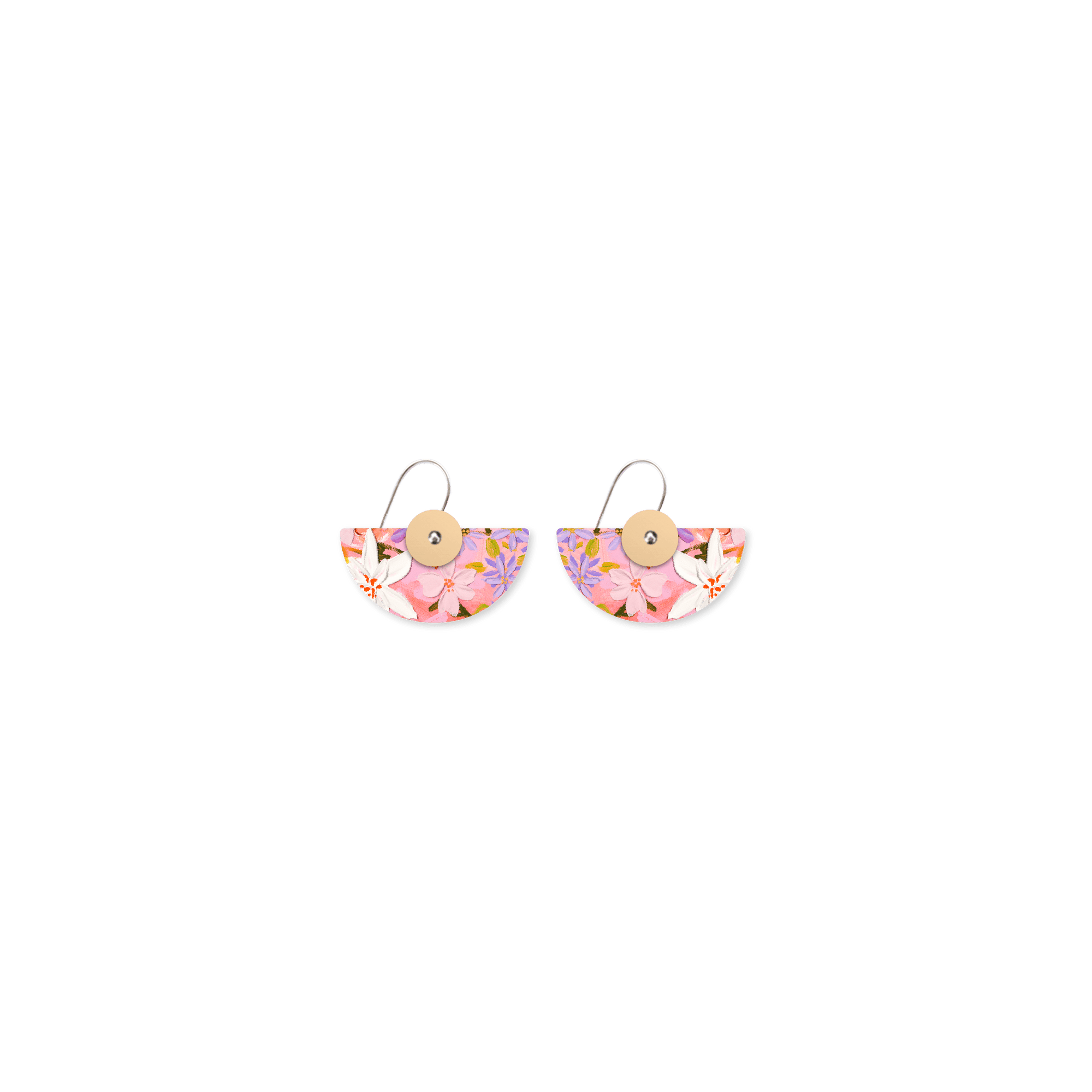 Kelsie Rose Whimsical Blooms Layered Medium Moon Drop Earrings