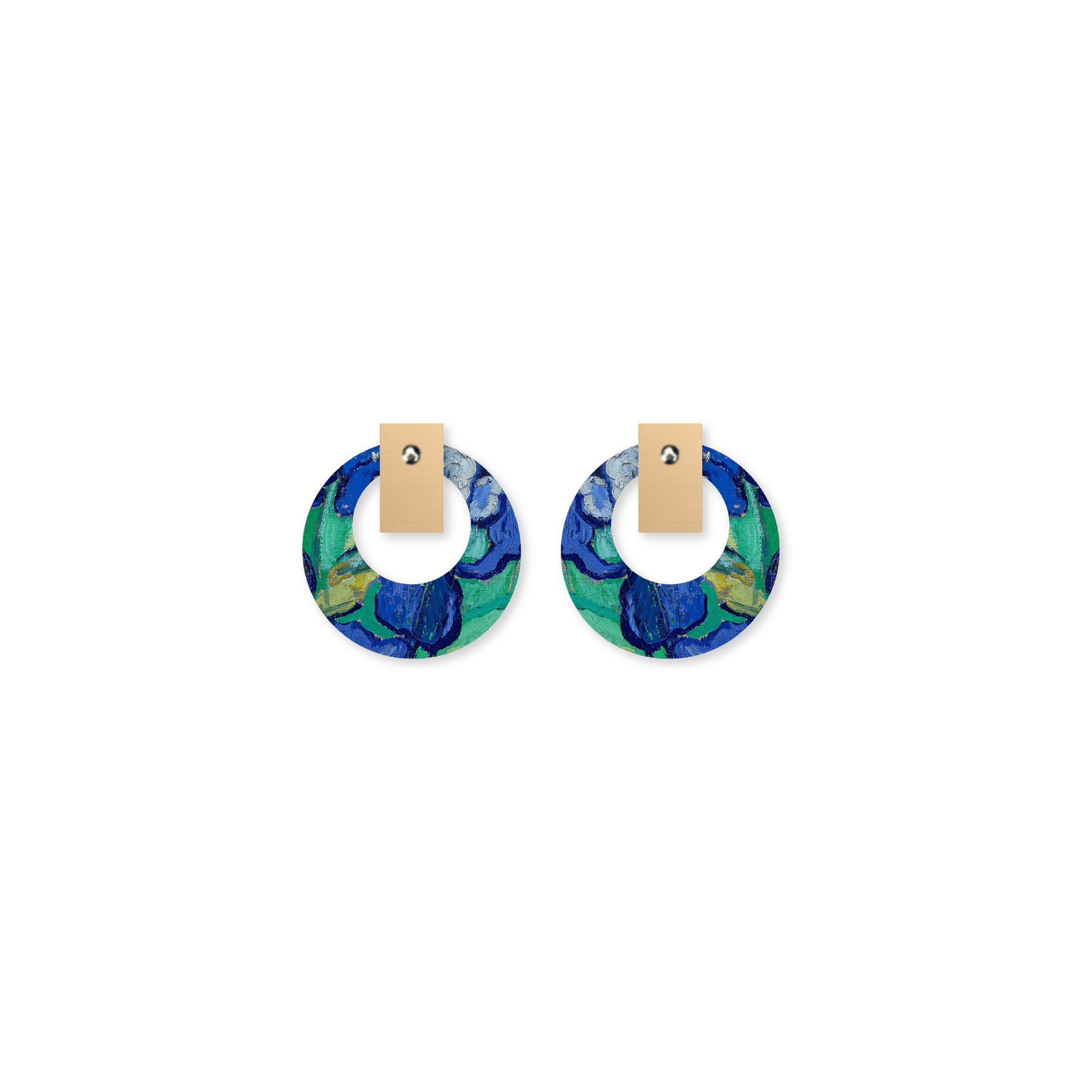 Van Gogh Irises Layered Small Retro Stud Earrings