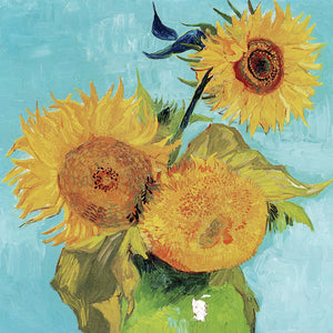 Van Gogh Sunflowers Layered Medium Moon Hoop Earrings