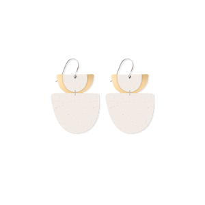 Flaxen Clay Layered Double Bell Drop Earrings