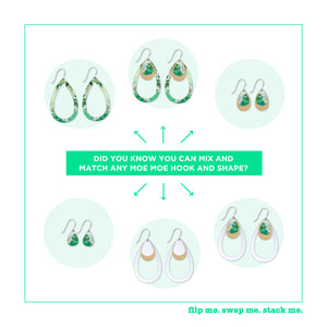 Van Gogh Roses Layered Outline Tear Drop Earrings