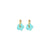 Cami Striped Flower Aqua/Pink Earring