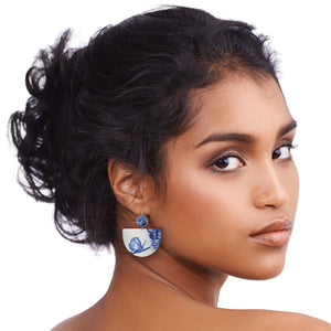 Museums of History NSW Ceramic Layered Large Bell Drop Earrings