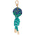 Keyring Floral Irises Turquoise