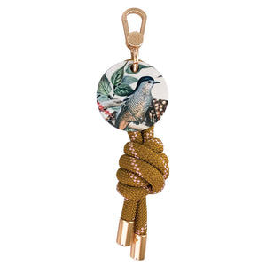 Keyring Native Birds Feathers Mustard