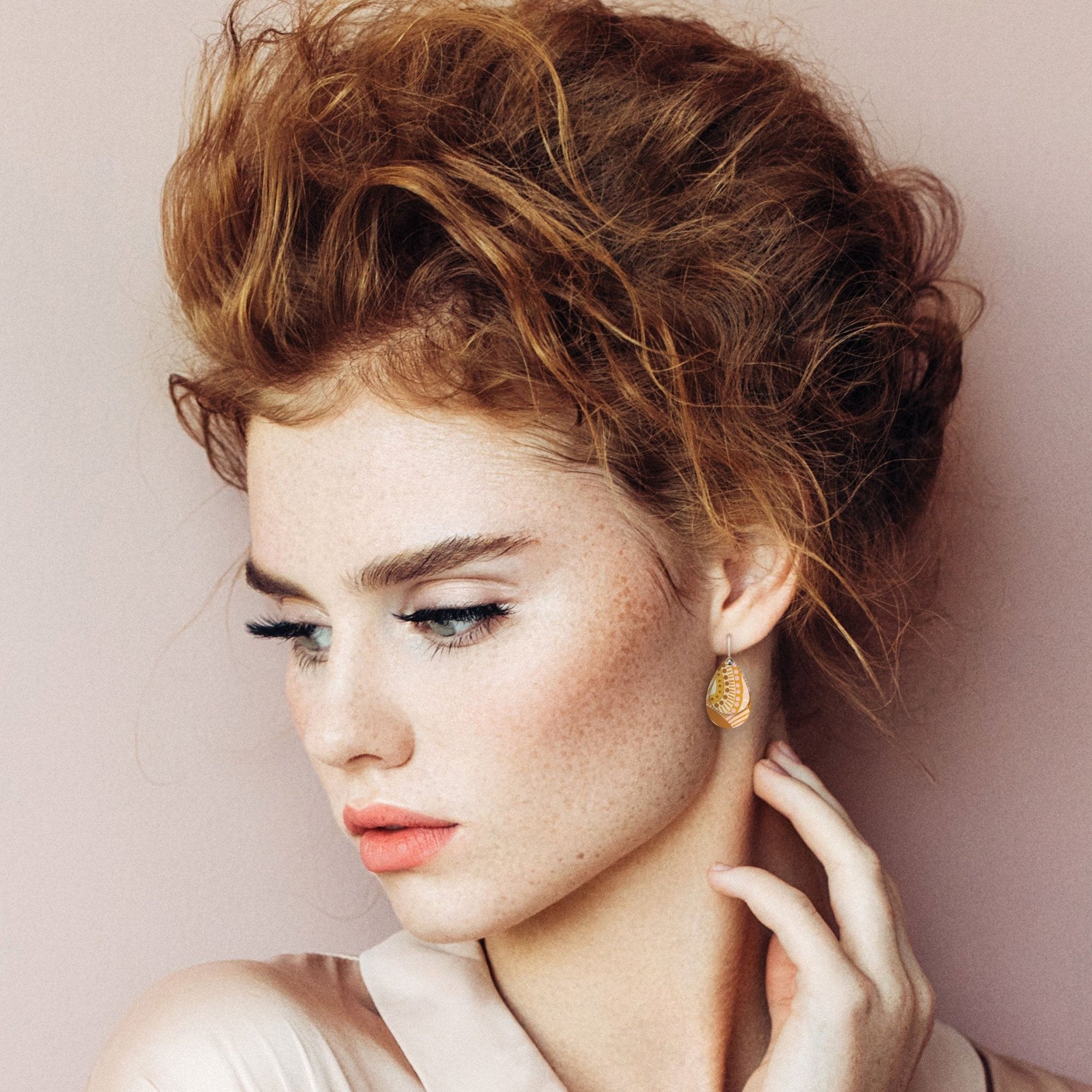 Natalie Jade Layered Double Tear Drop Earrings