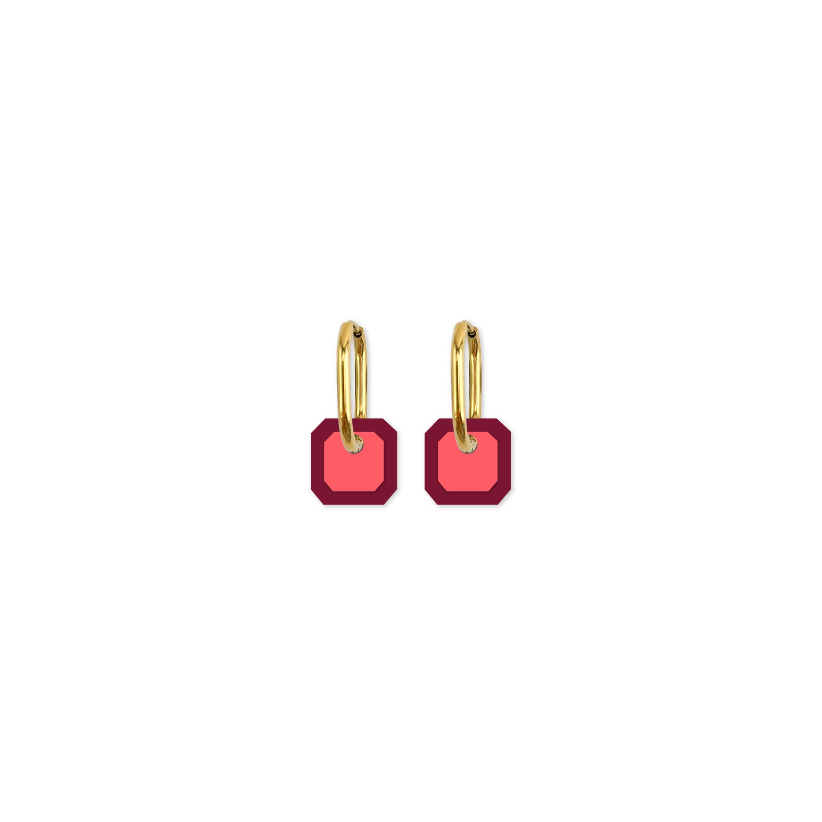 Cami Gem Pinot/Coral Earring