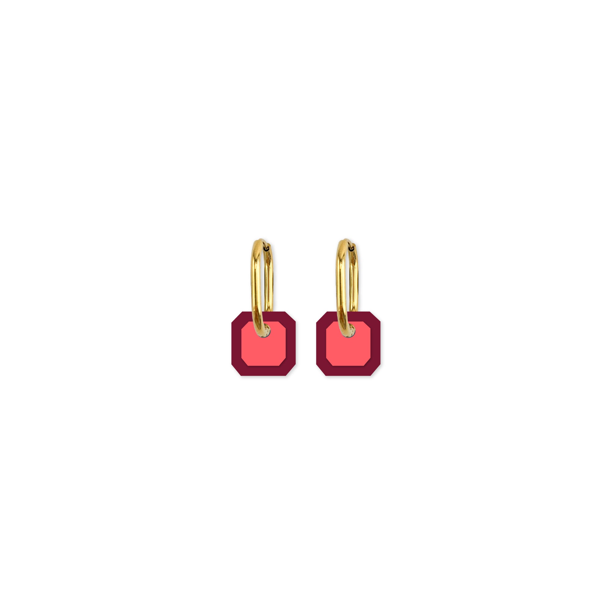 Cami Gem Pinot/Coral Earring
