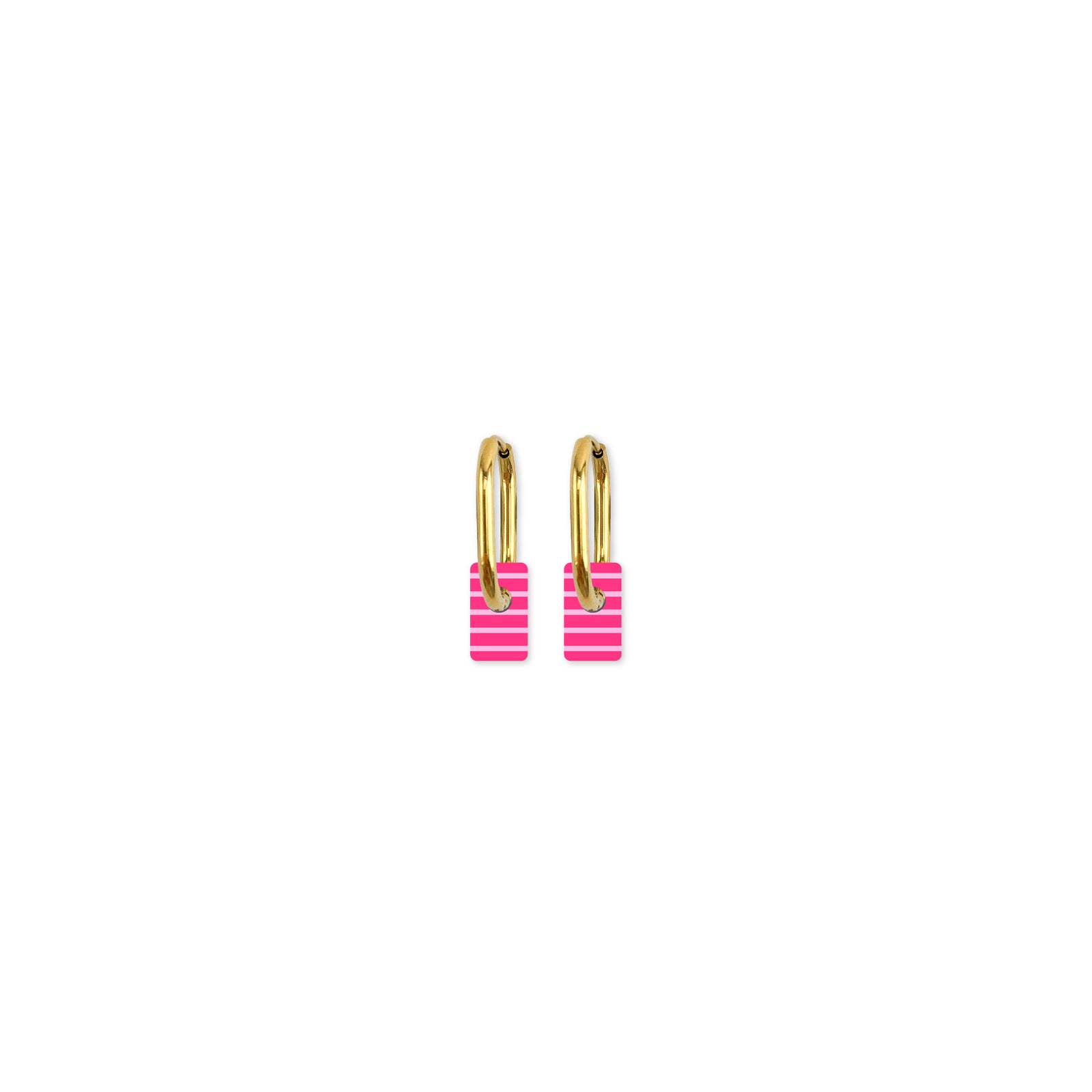 Cami Striped Tab Hot Pink Earring