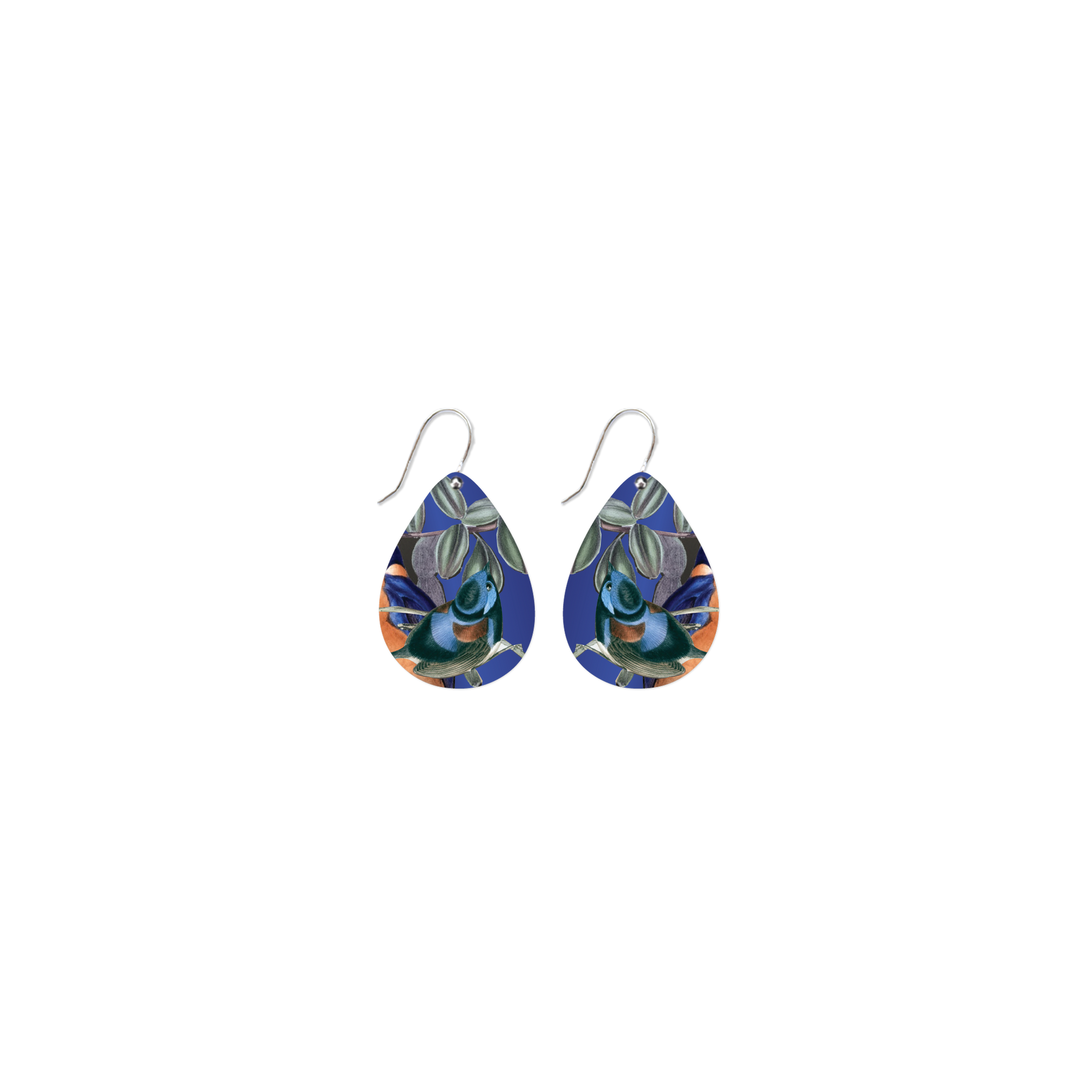 Native Birds Kingfisher Blue Iconic Tear Drop Earring