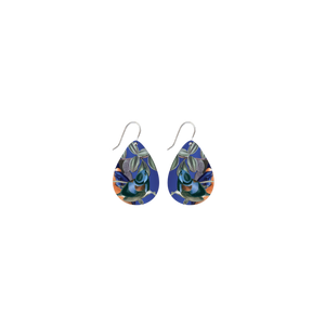 Native Birds Kingfisher Blue Iconic Tear Drop Earring