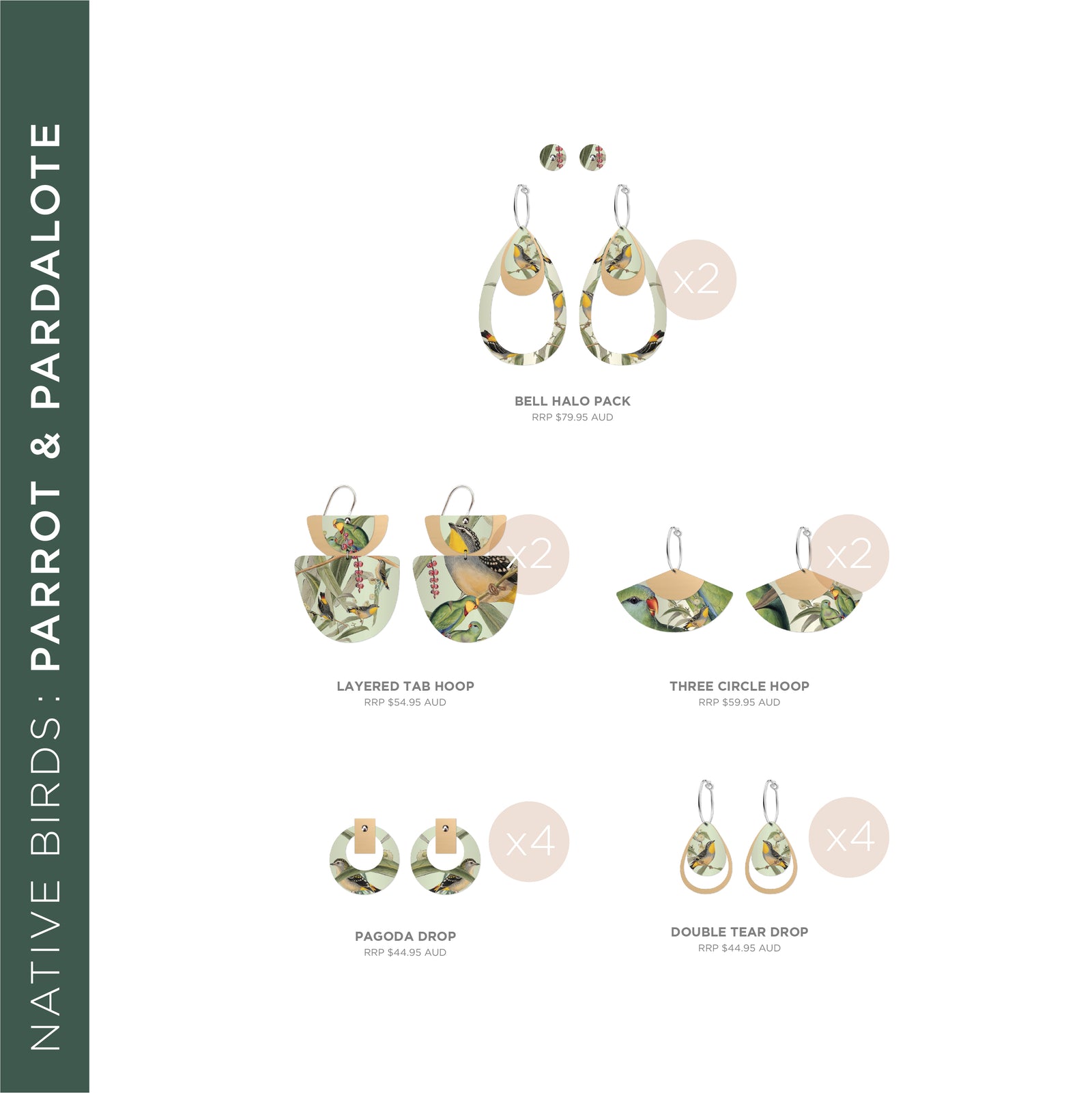 Native Birds Parrot and Pardalote Pack