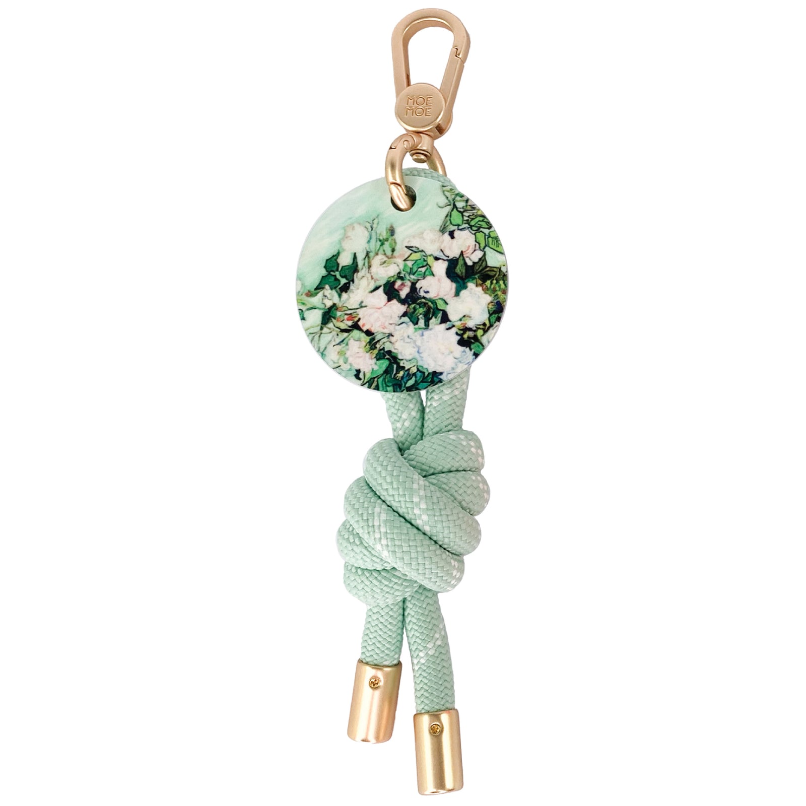 Keyring Floral Roses Mint