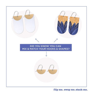 Kirsten Katz Botanic Blues Layered Tab Drop Earrings