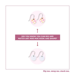 Fairy Floss Gingham Small Circle Drop Earrings