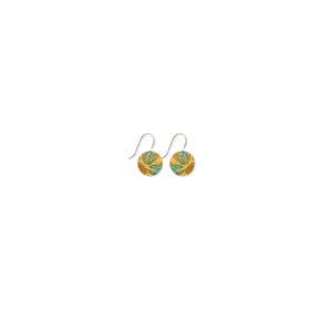 Van Gogh Sunflowers Small Circle Drop Earrings