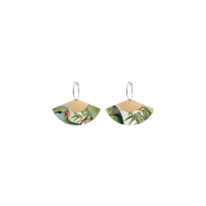 Native Birds Parrot & Pardalote Layered Fan Hoop Earring