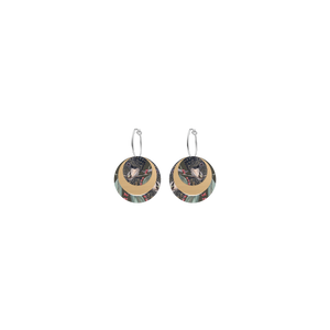Native Birds Black Cockatoo Three Circle Hoop Earring