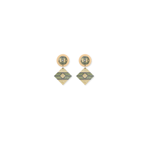 Museums of History NSW Stained Circle Diamond Stud Earrings