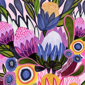 Kirsten Katz Botanic Blues Layered Tab Drop Earrings