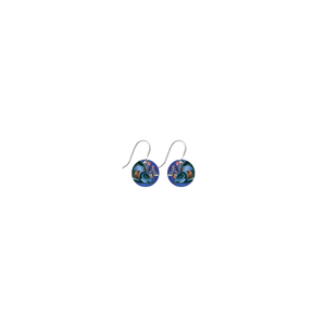 Native Birds Kingfisher Blue Small Circle Drop Earring