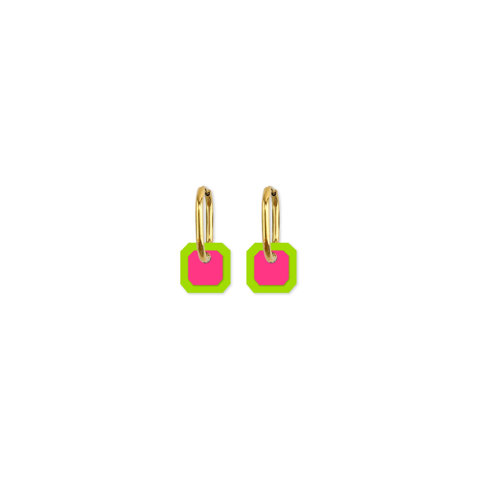 Cami Gem Lime/Hot Pink Earring