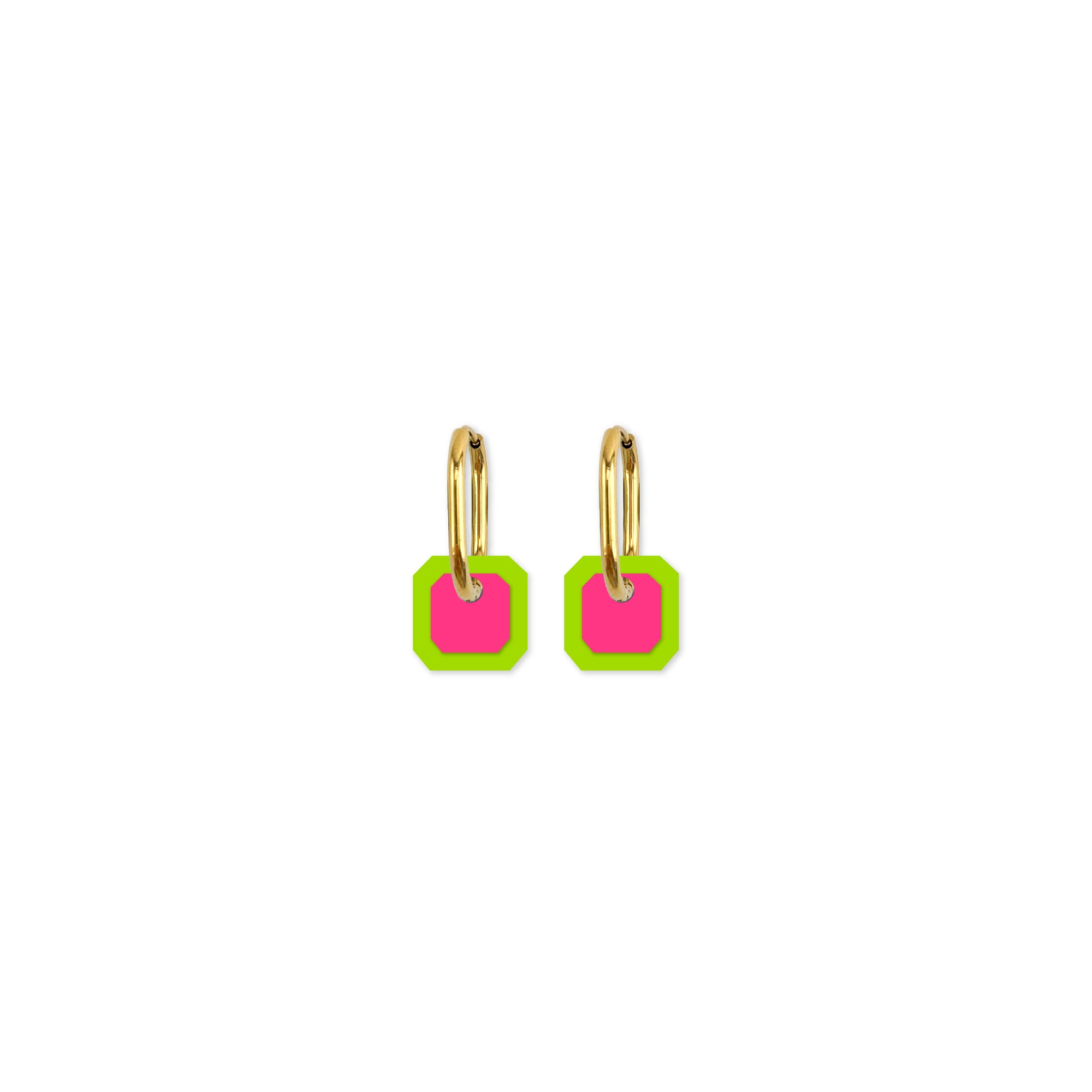 Cami Gem Lime/Hot Pink Earring