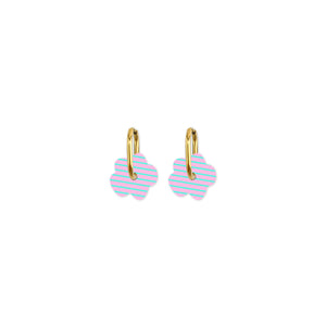 Cami Striped Flower Soft Pink/Aqua Earring