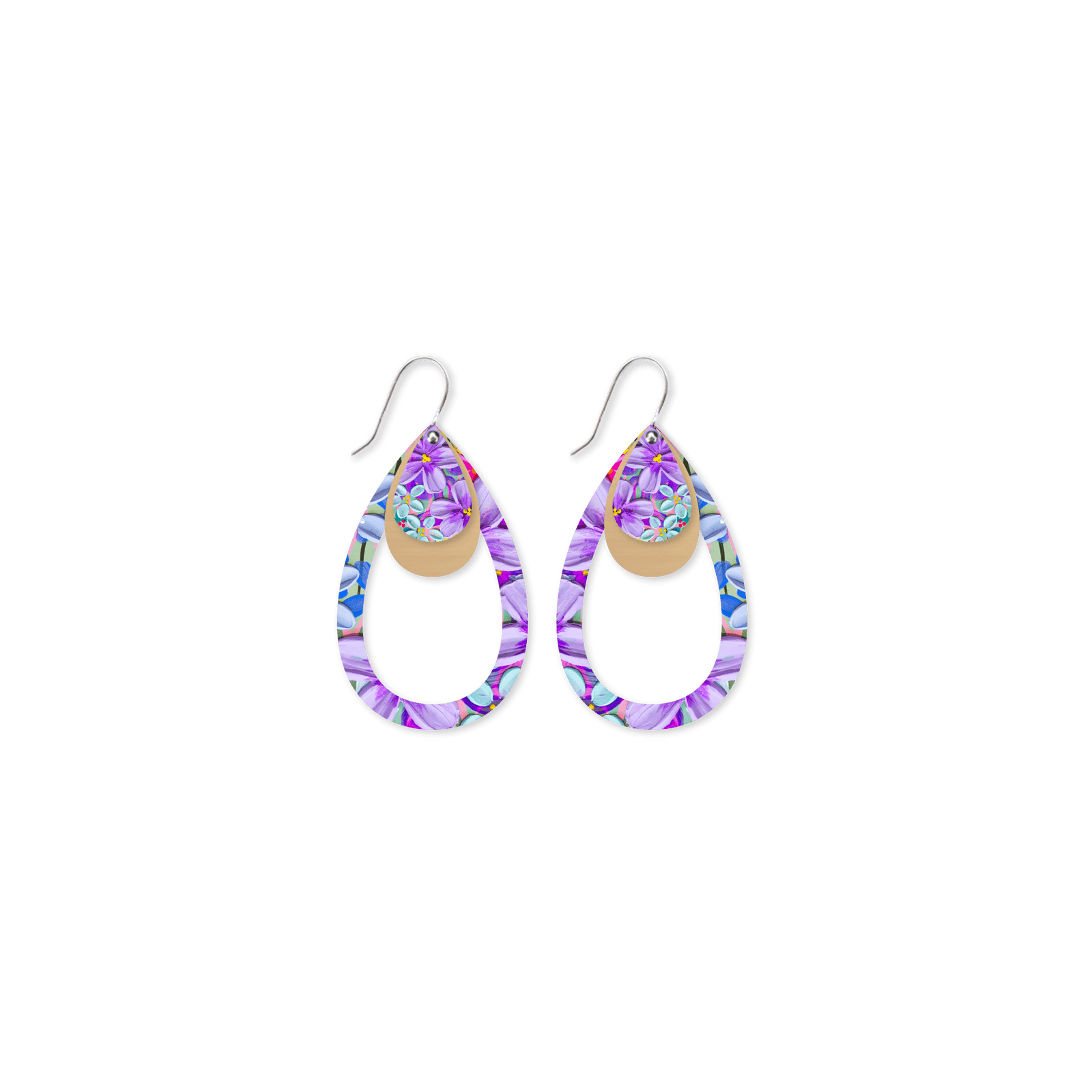 Alex Mason Garden Party Layered Outline Tear Drop Earring