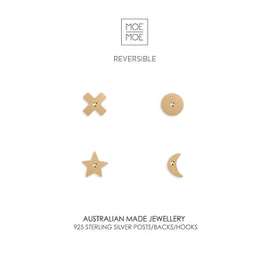 Mirrored Gold Signature Stud Pack