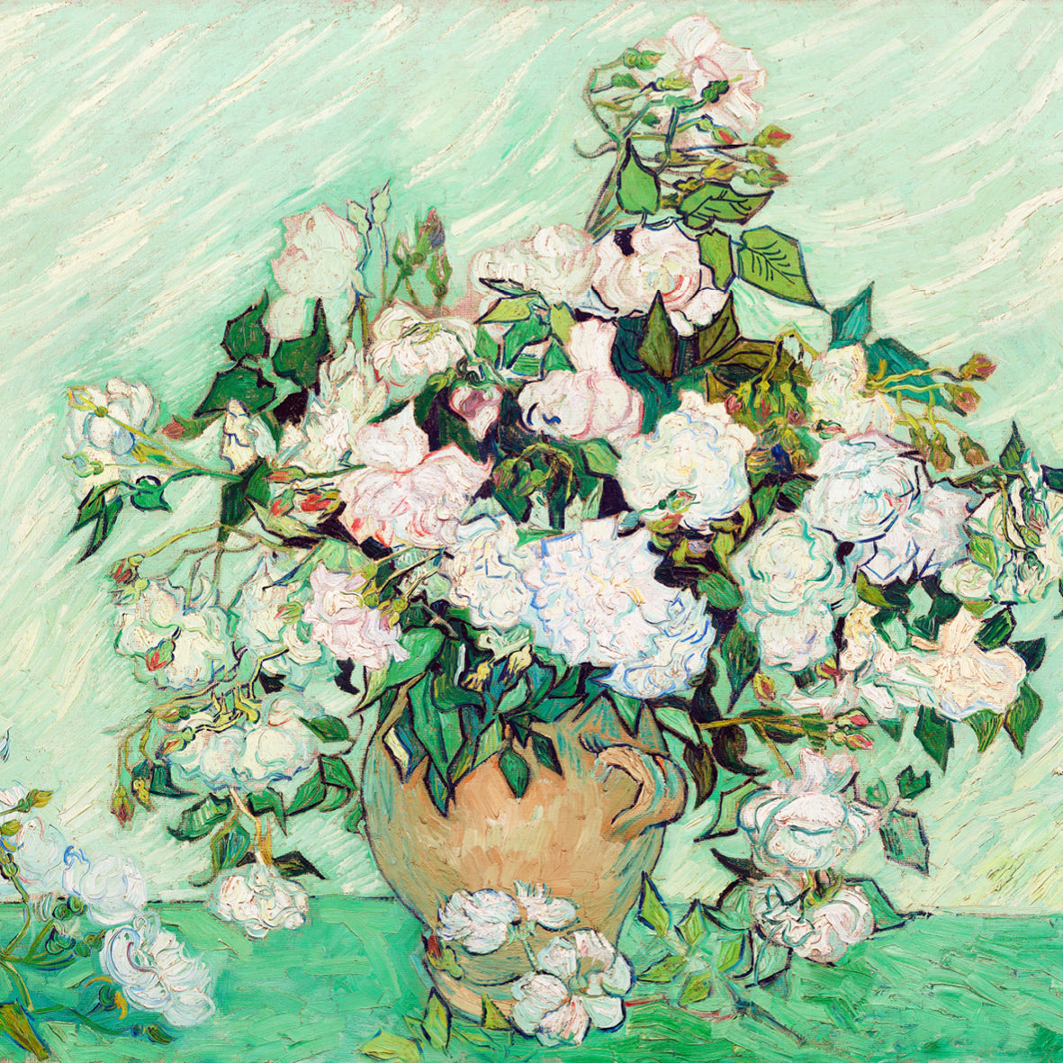 Van Gogh Roses Layered Double Tear Drop