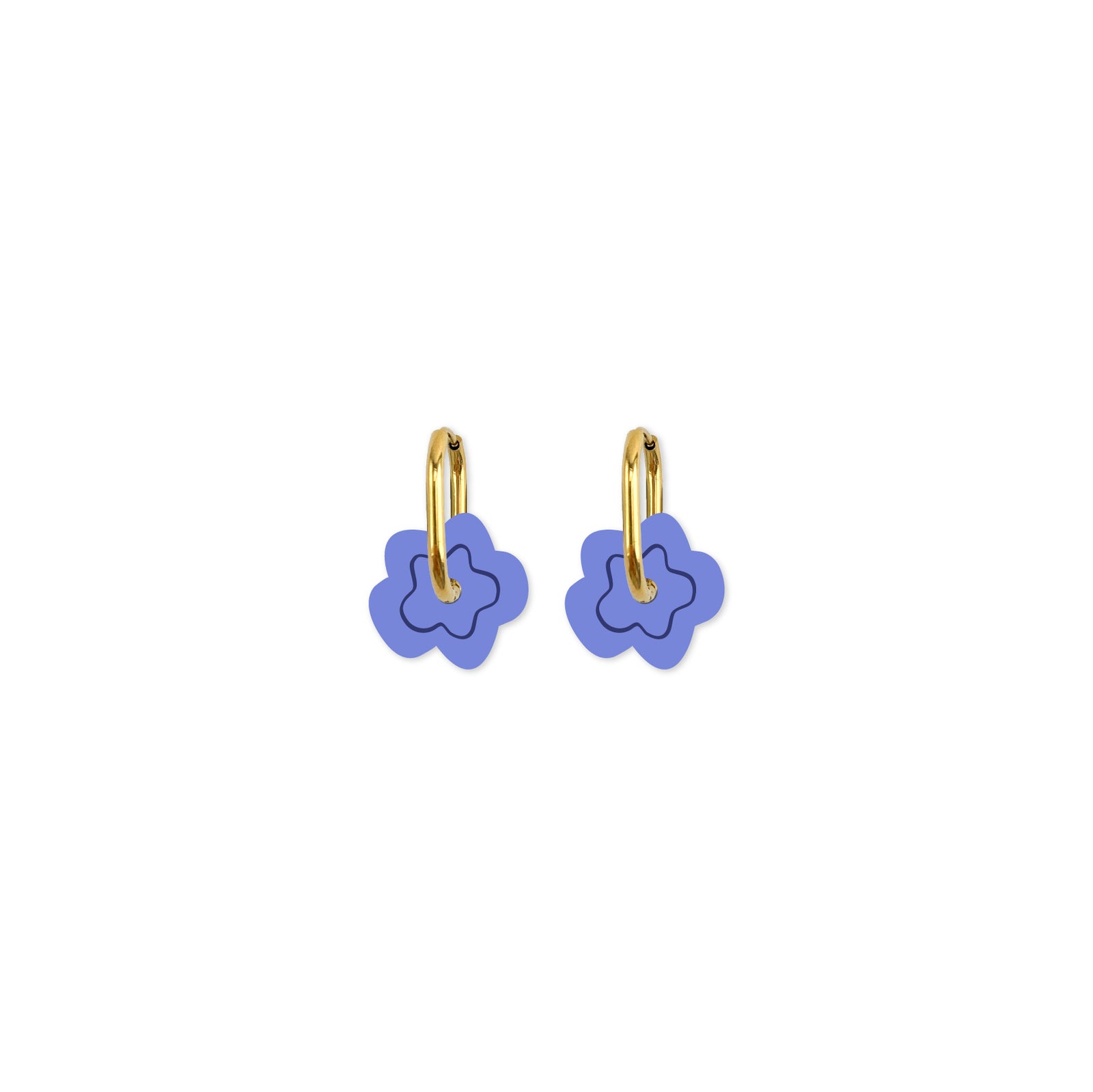 Cami Organic Flower Blue/Navy Earring