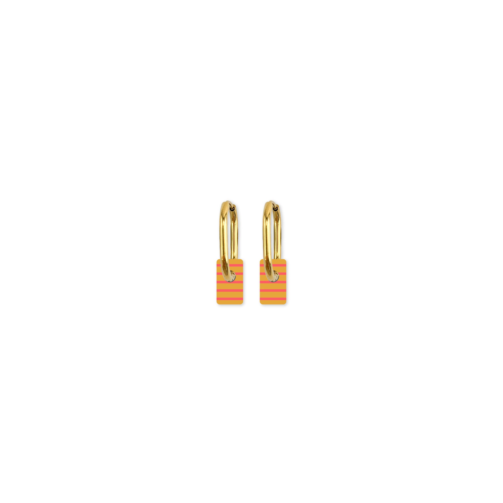 Cami Striped Tab Orange Coral Earring