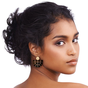 Museums of History NSW Stained Large Bell Circle Drop Earrings