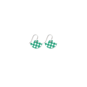 Gingham Emerald Mini Pagoda Drop Earrings