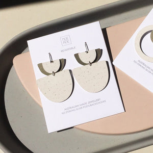 Flaxen Clay Layered Double Bell Drop Earrings