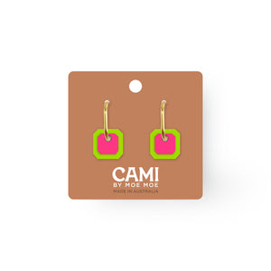Cami Gem Lime/Hot Pink Earring