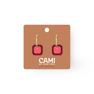 Cami Gem Pinot/Coral Earring