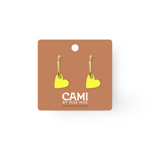 Cami Heart Neon Yellow Earring