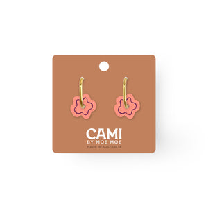 Cami Organic Flower Apricot/Plum Earring