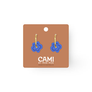 Cami Organic Flower Blue/Navy Earring