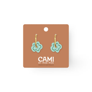 Cami Organic Flower Mint/Pine Earring