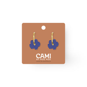Cami Striped Flower Navy/Blue Earring