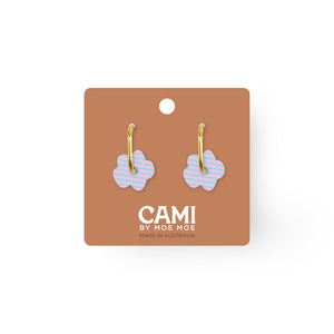 Cami Striped Flower Soft Pink/Aqua Earring