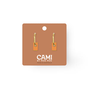 Cami Striped Tab Orange Coral Earring