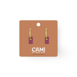 Cami Striped Tab Plum/Peach Earring