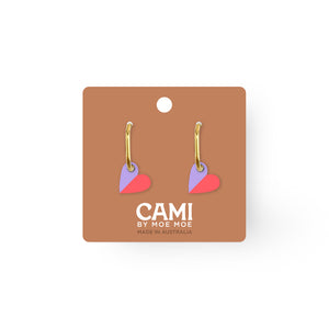 Cami Vovo Heart Mauve/Coral Earring